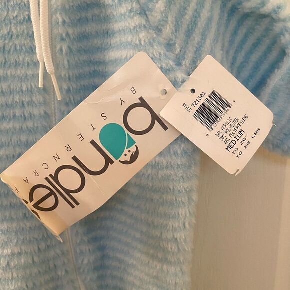 Vintage Bundles by Sterncraft Hooded Pram Suit Blue Striped USA Size Medium NWT - Picture 6 of 10